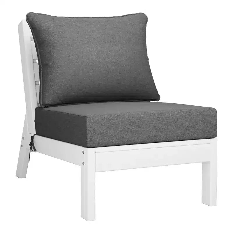 WestinTrends Avalon Divano Sezionale Modulare da Esterno a 6 Pezzi, Bianco/Grigio