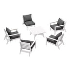 WestinTrends Avalon Divano Sezionale Modulare da Esterno a 6 Pezzi, Bianco/Grigio