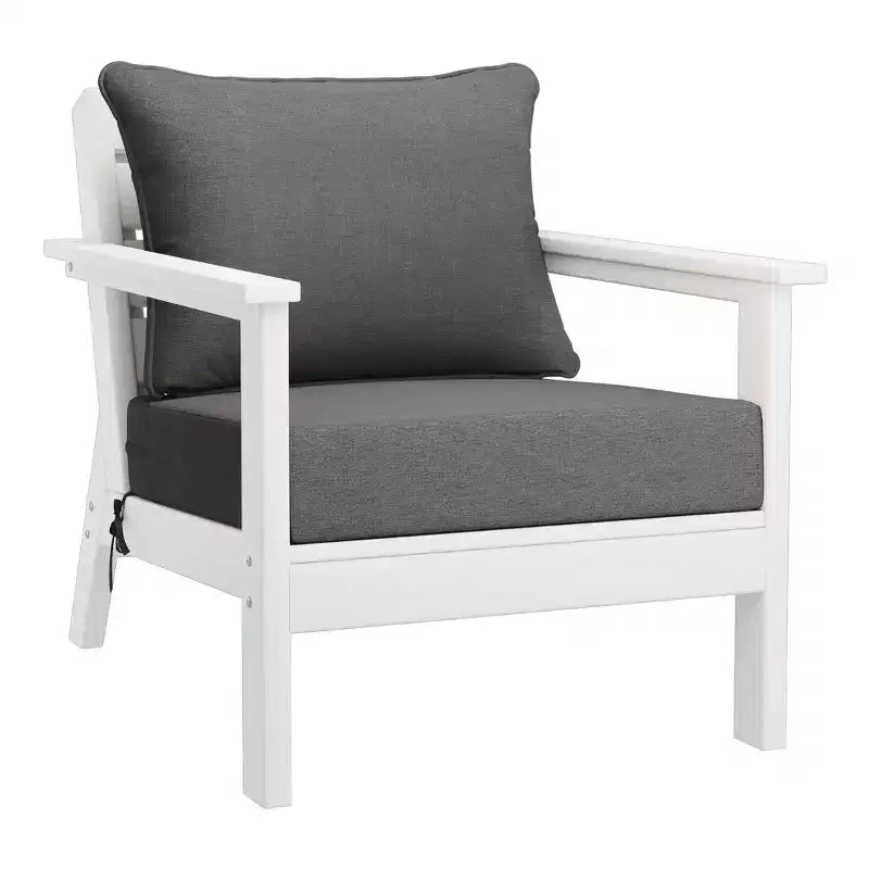 WestinTrends Avalon Divano Sezionale Modulare da Esterno a 6 Pezzi, Bianco/Grigio