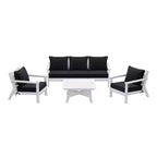 WestinTrends Avalon Outdoor 6-Piece Modular Sectional Patio Furniture Sofa Set, White/Black
