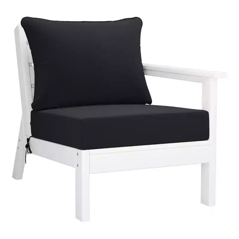 WestinTrends Avalon Set Divano Sezionale Modulare da Esterno a 6 Pezzi, Bianco/Nero
