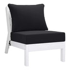 WestinTrends Avalon Set Divano Sezionale Modulare da Esterno a 6 Pezzi, Bianco/Nero
