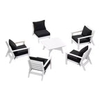 WestinTrends Avalon Set Divano Sezionale Modulare da Esterno a 6 Pezzi, Bianco/Nero