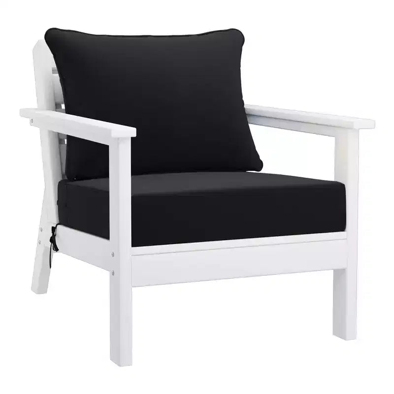 WestinTrends Avalon Set Divano Sezionale Modulare da Esterno a 6 Pezzi, Bianco/Nero