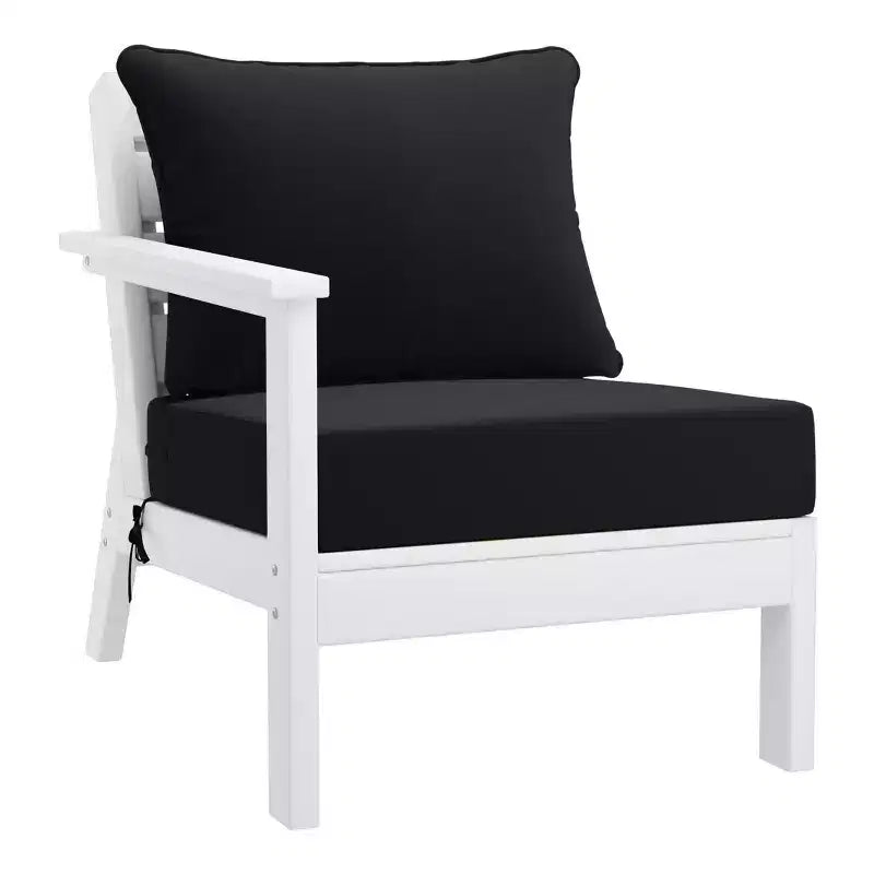 WestinTrends Avalon Set Divano Sezionale Modulare da Esterno a 6 Pezzi, Bianco/Nero