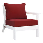 WestinTrends Avalon Outdoor 6-Piece Modular Sectional Patio Furniture Sofa Set, White/Red