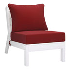 WestinTrends Avalon Outdoor 6-Piece Modular Sectional Patio Furniture Sofa Set, White/Red