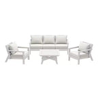 WestinTrends Avalon Outdoor 6-Piece Modular Sectional Patio Furniture Sofa Set, White/White
