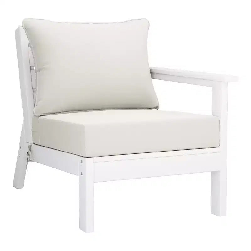 WestinTrends Avalon Outdoor 6-Piece Modular Sectional Patio Furniture Sofa Set, White/White