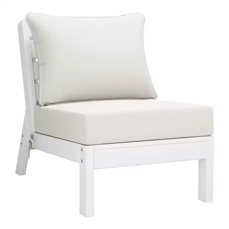 WestinTrends Avalon Outdoor 6-Piece Modular Sectional Patio Furniture Sofa Set, White/White