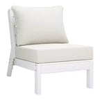 WestinTrends Avalon Outdoor 6-Piece Modular Sectional Patio Furniture Sofa Set, White/White