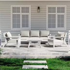 WestinTrends Avalon Outdoor 6-Piece Modular Sectional Patio Furniture Sofa Set, White/White