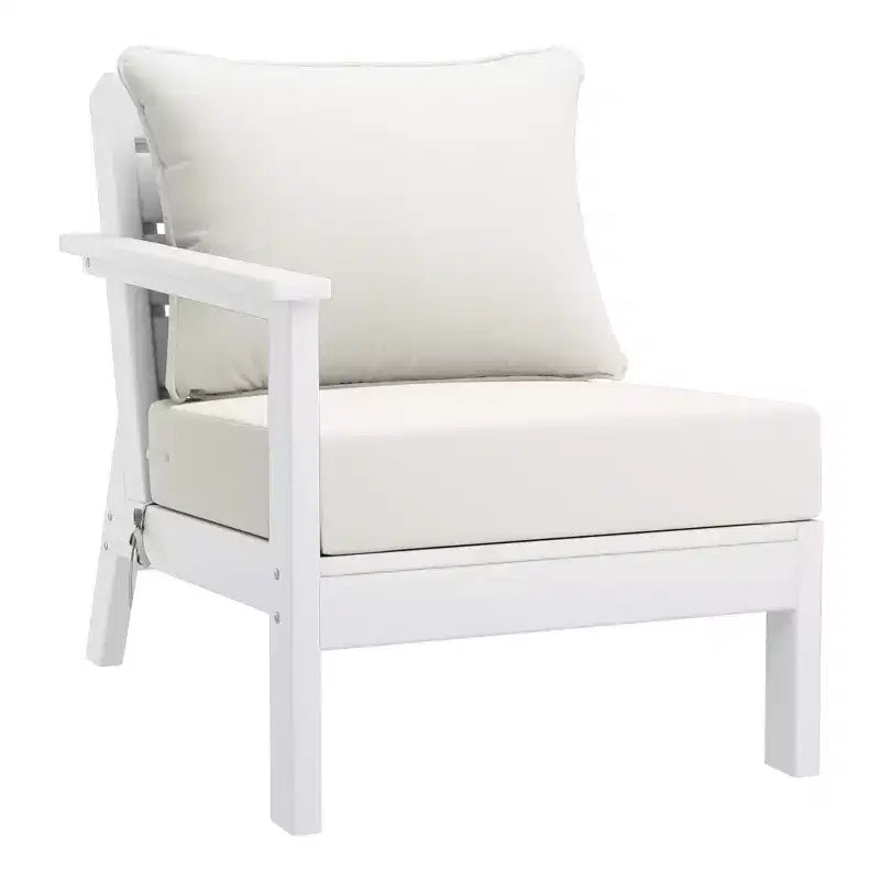 WestinTrends Avalon Outdoor 6-Piece Modular Sectional Patio Furniture Sofa Set, White/White