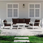 WestinTrends Avalon Set Divano Sezionale Modulare a 6 Pezzi per Esterni, Bianco/Marrone