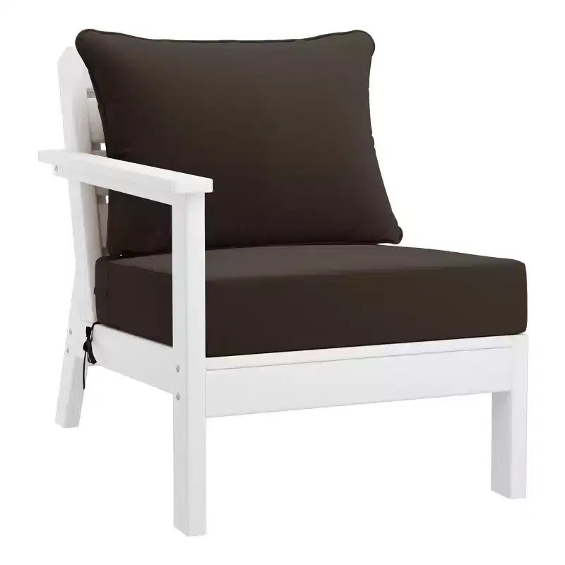 WestinTrends Avalon Set Divano Sezionale Modulare a 6 Pezzi per Esterni, Bianco/Marrone