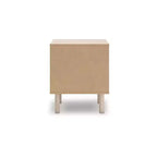 Comodino Signature Design by Ashley Birkmore con un cassetto e porta di ricarica USB, finitura rovere chiaro, cassetto con accento floreale, marrone chiaro