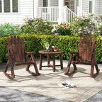 Costway 1/2 PCS Outdoor Adirondack Rocking Chair for Adults Solid Wood Porch Rocker Patio Chair