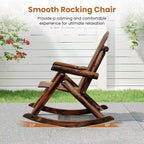 Costway 1/2 PCS Outdoor Adirondack Rocking Chair for Adults Solid Wood Porch Rocker Patio Chair