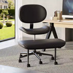 Pinmoco Armless Cross Legged Office Chair, Extra Wide Seat, 360 Swivel Design, Ergonomic Desk Chair for Home Office, Gaming & Meditation