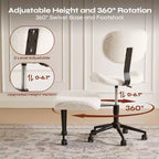 Pinmoco Armless Cross Legged Office Chair, Extra Wide Seat, 360 Swivel Design, Ergonomic Desk Chair for Home Office, Gaming & Meditation