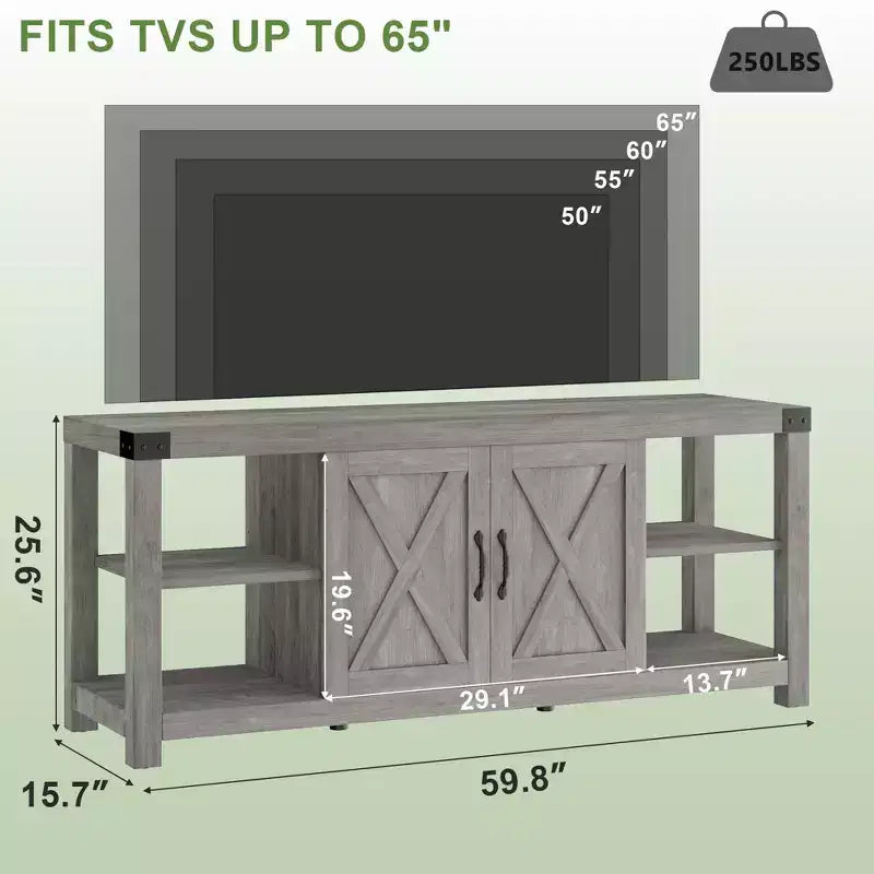 Mobile TV per TV da 65 pollici, mobile TV in stile rustico con contenitore