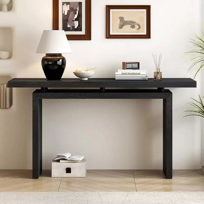 Ash Veneer Console Table, Modern Simple Style, Featuring Clever Tabletop Design, Suitable for Entryway, Hallway, Living Room, Foyer