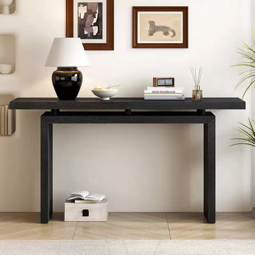 Consolle impiallacciata in frassino, stile moderno e semplice, con un design intelligente del piano, adatta per ingresso, corridoio, soggiorno, atrio.