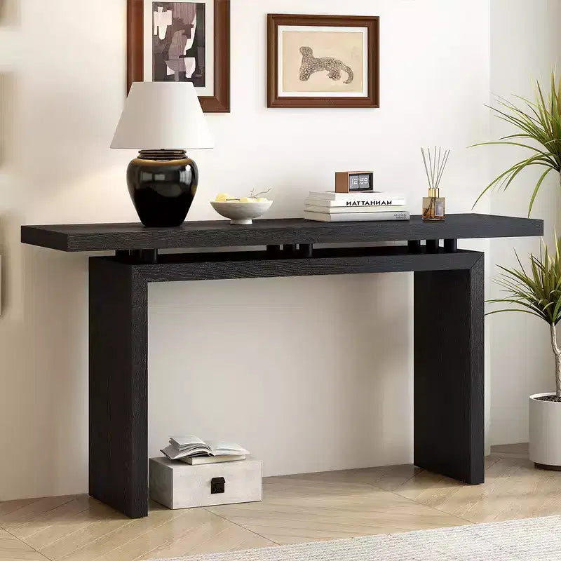Ash Veneer Console Table, Modern Simple Style, Featuring Clever Tabletop Design, Suitable for Entryway, Hallway, Living Room, Foyer