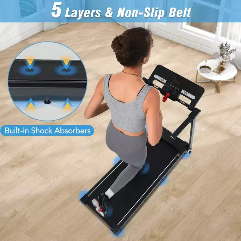 Tapis Roulant Pieghevole Whisen, 2.5HP, 0.5-7.5MPH, Capacità 265LBS, Inclinazione