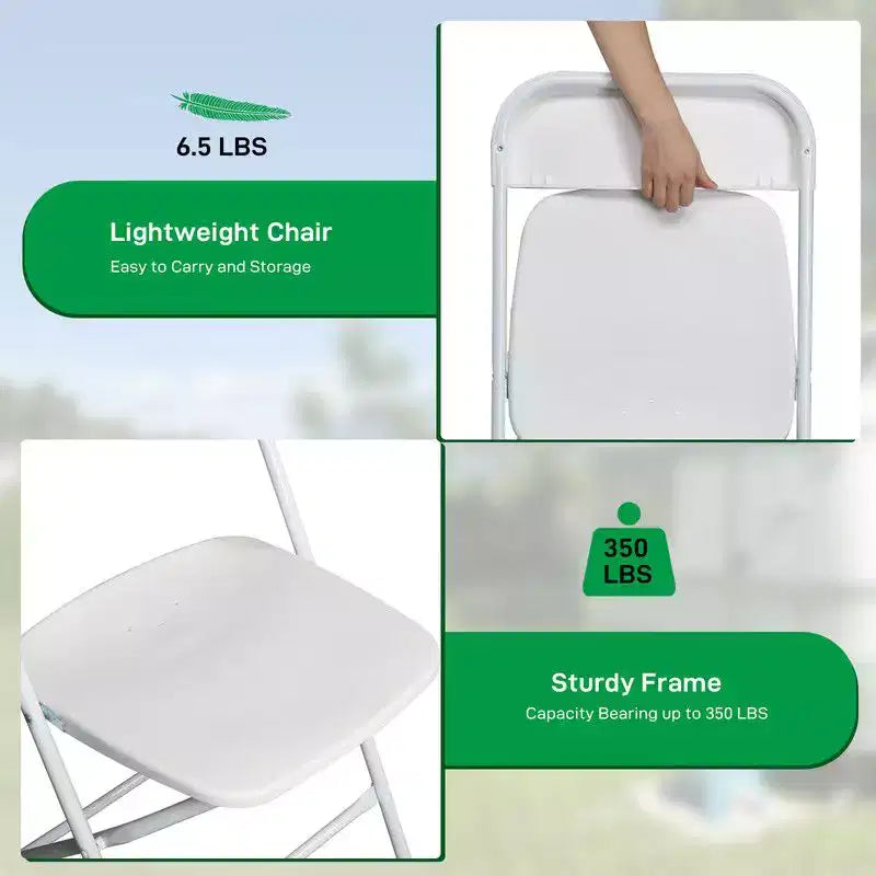 Karl Home | White Plastic Folding Chair (Set of 6)