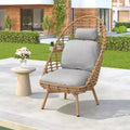 Christopher Knight Home Casey Outdoor Rattan and Metal High-back Lounge Swivel Chair with Cushion