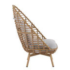 Christopher Knight Home Casey Sedia Girevole da Salotto per Esterni in Rattan e Metallo con Schienale Alto e Cuscino
