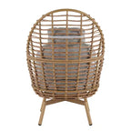 Christopher Knight Home Casey Sedia Girevole da Salotto per Esterni in Rattan e Metallo con Schienale Alto e Cuscino
