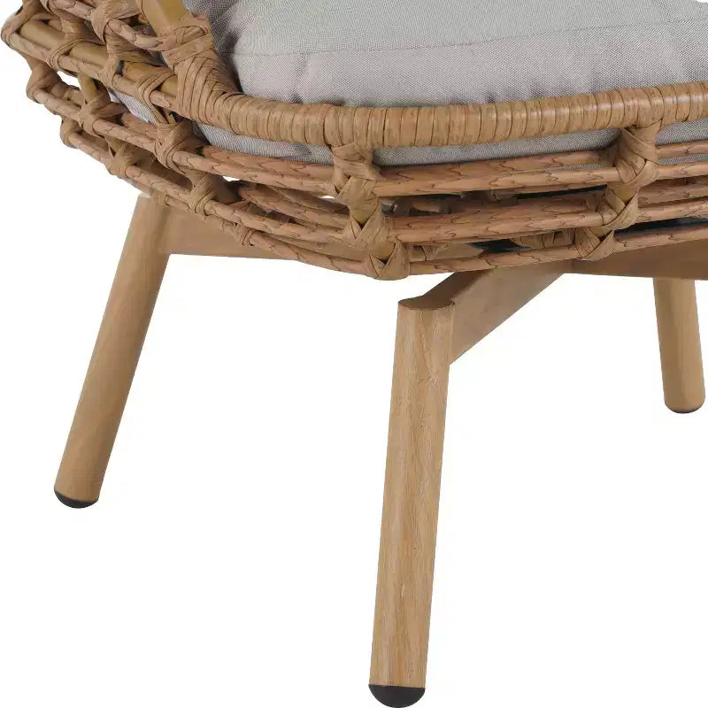 Christopher Knight Home Casey Sedia Girevole da Salotto per Esterni in Rattan e Metallo con Schienale Alto e Cuscino