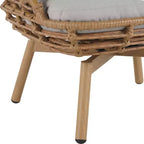 Christopher Knight Home Casey Sedia Girevole da Salotto per Esterni in Rattan e Metallo con Schienale Alto e Cuscino