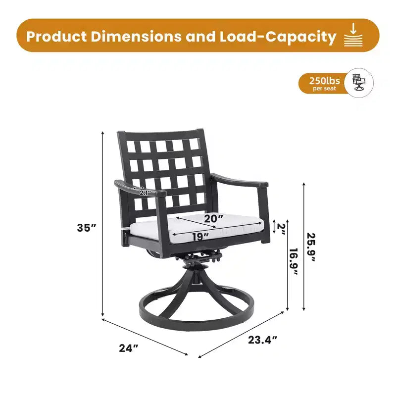 Christopher Knight Home Beau Outdoor Lattice Backrest Aluminum Swivel Rockers Chair with Removable Sunbrella Fabric Cushion(Set of 2)