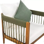 Christopher Knight Home Clifton Patio Rustic Acacia and Rope Upholstered Club Chair with Curved Back