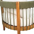 Christopher Knight Home Clifton Patio Rustic Acacia and Rope Upholstered Club Chair with Curved Back