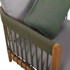 Christopher Knight Home Clifton Patio Rustic Acacia and Rope Upholstered Club Chair with Curved Back