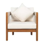 Christopher Knight Home Clifton Patio Rustic Acacia and Rope Upholstered Club Chair with Curved Back