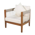 Christopher Knight Home Clifton Patio Rustic Acacia and Rope Upholstered Club Chair with Curved Back