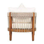 Christopher Knight Home Clifton Patio Rustic Acacia and Rope Upholstered Club Chair with Curved Back