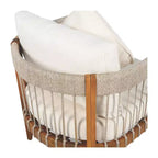 Christopher Knight Home Clifton Patio Rustic Acacia and Rope Upholstered Club Chair with Curved Back