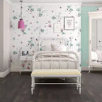 DHP Jenny Lind Metal Bed, White, Twin