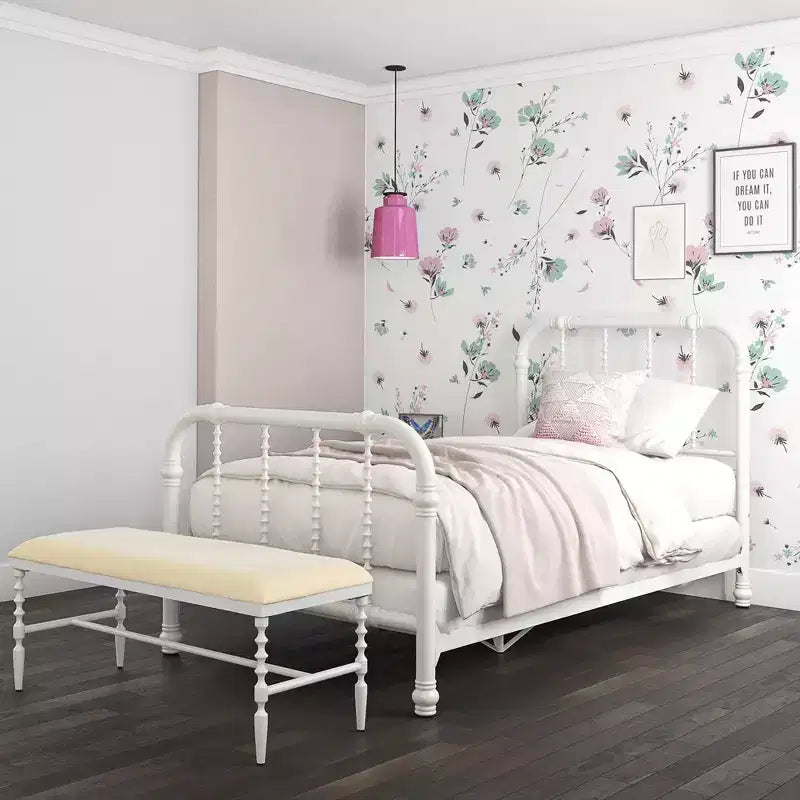 DHP Jenny Lind Metal Bed, White, Twin