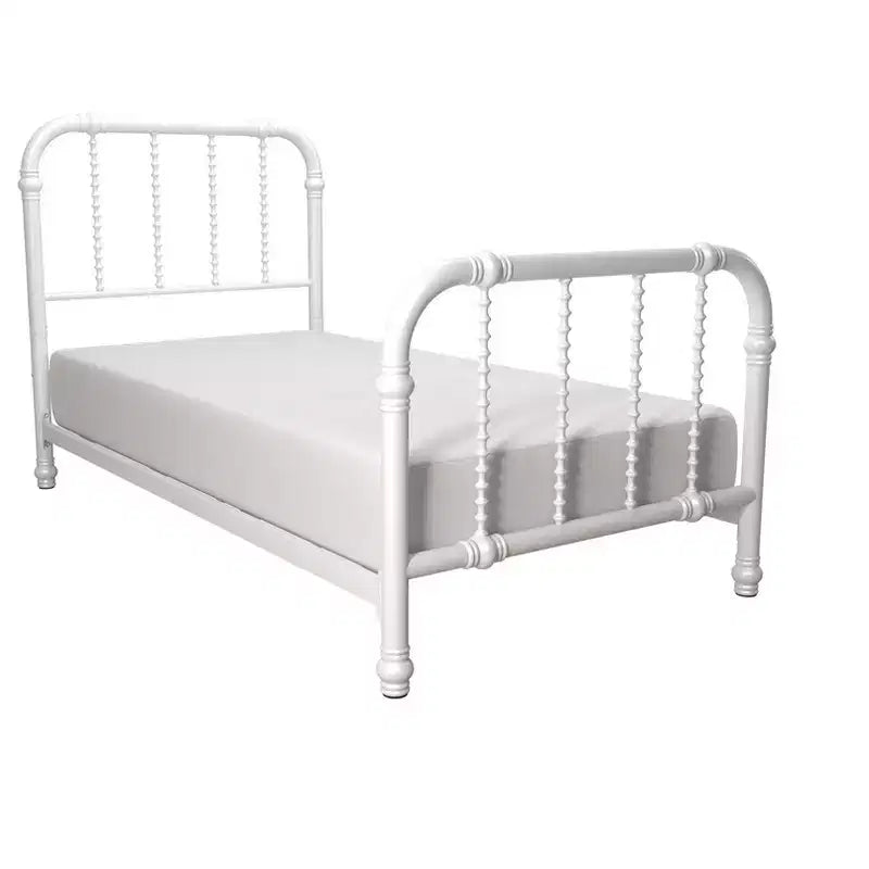 DHP Jenny Lind Metal Bed, White, Twin