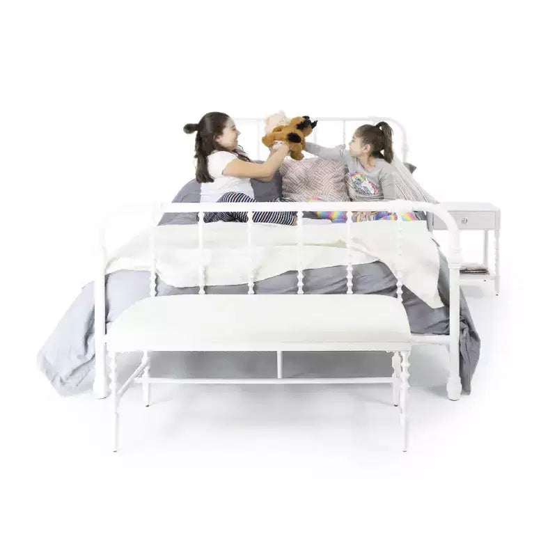 DHP Jenny Lind Metal Bed, White, Twin