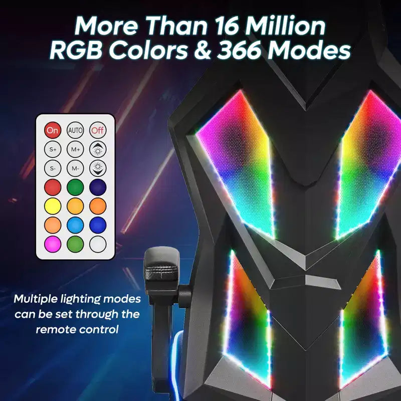 Sedia da gaming Bestier in tessuto traspirante con illuminazione LED RGB e braccioli regolabili