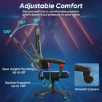 Sedia da gaming Bestier in tessuto traspirante con illuminazione LED RGB e braccioli regolabili