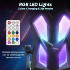 Sedia da gaming Bestier in tessuto traspirante con illuminazione LED RGB e braccioli regolabili